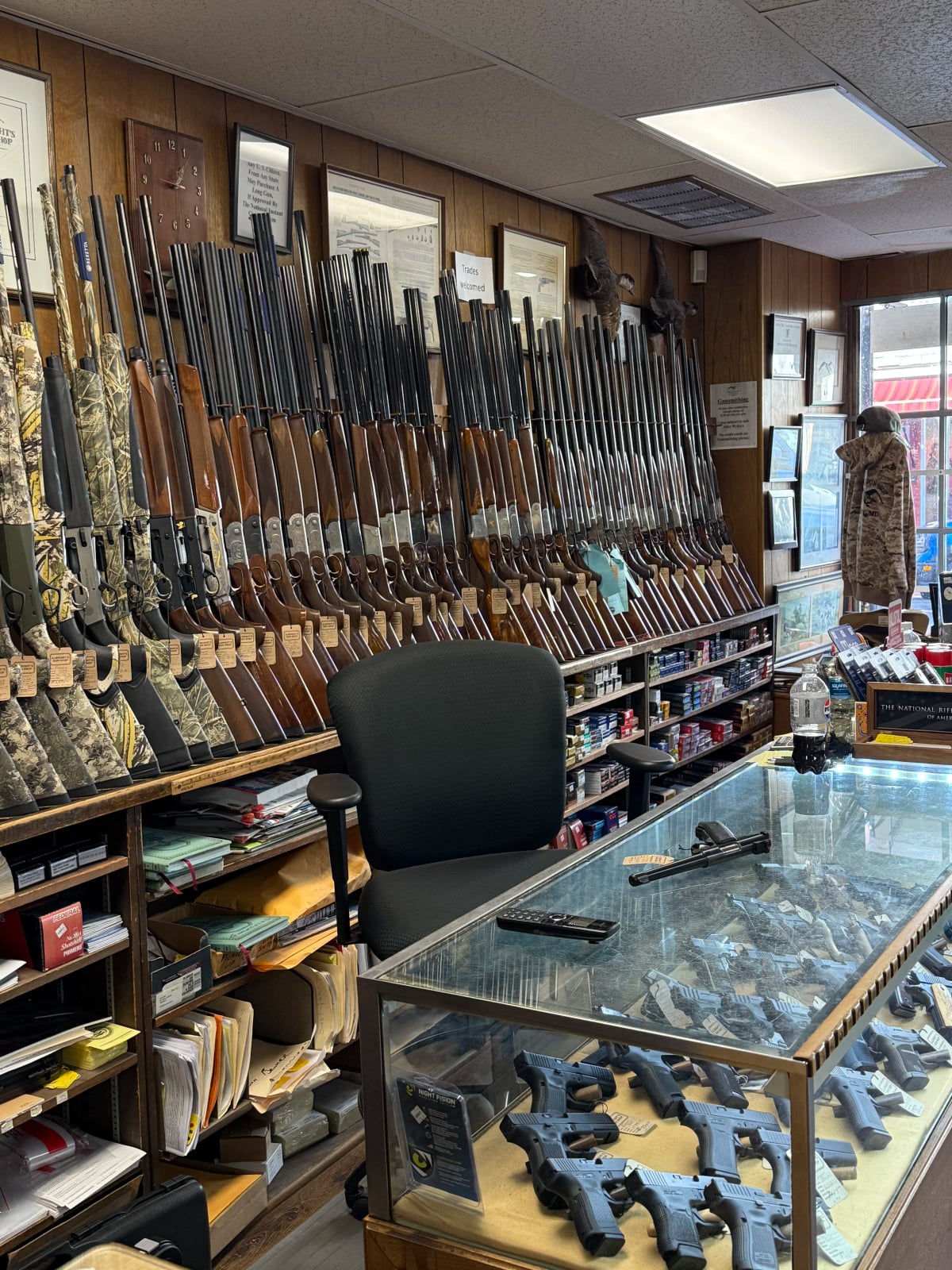 Extensive firearm selection and inventory at our Easton showroom
