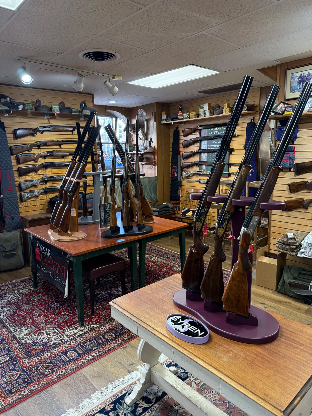 Premium shotgun displays and Caesar Guerini firearms